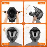 OUMURS Dual Sport Full Face Helmet - Black XL