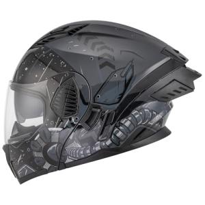 OUMURS DOT Full Face Helmet, Flip Up, Gray