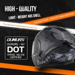 OUMURS DOT Full Face Helmet, Flip Up, Gray