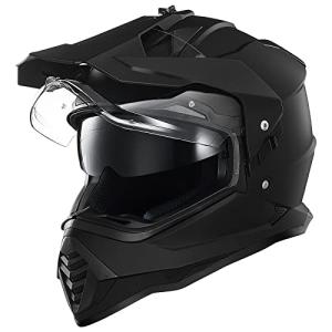 ILM Dual Sport Adventure Motorcycle Helmet - Matte Black