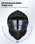 ILM Dual Sport Adventure Motorcycle Helmet - Matte Black