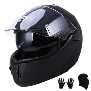 OUMURS Modular Full Face Helmet with Mask and Gloves