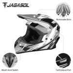JAGASOL Dual Sport Off Road Motorcycle Helmet