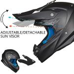 ILM Motocross Helmet with Camera Mount - Matte Black