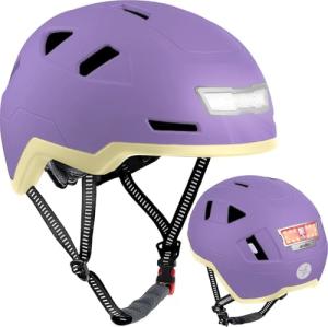 XNITO Kids Bike Helmet with LED Lights - Lavender