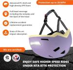 XNITO Kids Bike Helmet with LED Lights - Lavender