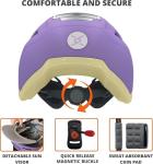 XNITO Kids Bike Helmet with LED Lights - Lavender
