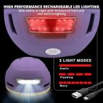 XNITO Kids Bike Helmet with LED Lights - Lavender