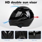 Bluetooth Modular Full Face Motorcycle Helmet - Black