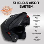 Milwaukee MPH9820DOT Flat Black Modular Motorcycle Helmet