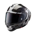 Alpinestars Supertech R10 Element Helmet, Carbon Fiber, Aerodynamic Full-Face Design, Ventilation & Safety, DOT & ECE Certified for Street & Track Riders, Black/Carbon Silver/Black Glossy, 2XL