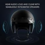 Sena Surge Mesh Intercom Enabled Open Face Smart Motorcycle Helmet (Matte Black/Gloss Black, XL)