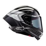Alpinestars Supertech R10 Element Helmet, Carbon Fiber, Aerodynamic Full-Face Design, Ventilation & Safety, DOT & ECE Certified for Street & Track Riders, Black/Carbon Silver/Black Glossy, 2XL