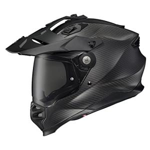 ScorpionEXO XT9000 Full Face Carbon Fiber Adventure Motorcycle Helmet with Pinlock Ready Shield Bluetooth Ready Speaker Pockets DOT ECE Solid (Matte Black - Medium)