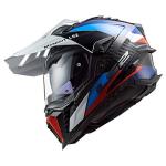 LS2 Helmets Explorer Carbon Adventure Helmet (Frontier Black Blue - Large)