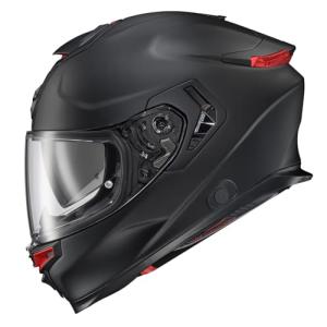 ScorpionEXO Eclipse Full Face Motorcycle Helmet with Pinlock Ready Shield - Bluetooth Ready Speaker Pockets Apex Series Solid (Matte Black - Large)