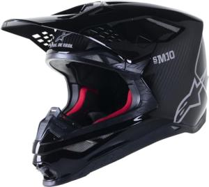 Alpinestars 8300323-1188-L: Supertech S-M10 Solid Helmet Black Glossy/Carbon Lg
