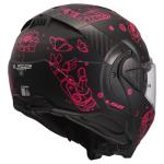 LS2 Helmets Advant II Modular Motorcycle Helmet W/SunShield (Matte Sophia Black/Pink - Large)