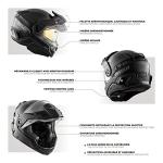 CKX Mission Full Face Helmet - Carbon Solid Electric Double Shield