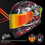 ILM Motorcycle Helmet Full Face with Mirrored&Clear Visors+2 Fins DOT Approved