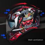 ILM Motorcycle Helmet Full Face with Mirrored&Clear Visors+2 Fins DOT Approved