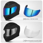 Full Face Motorcycle Helmet Adults DOT Street Bike Racing Helmet Tinted Visor