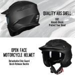ILM Open Face 3/4 Motorcycle Half Helmet for Moped ATV Cruiser Scooter DOT