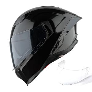 1Storm Motorcycle Full Face Helmet for Adults with one Extra Clear Shield: KT828