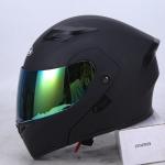 Helmet Motorcycle Full Face DOT Flip Dual Visor Modular Bike Black Street SHIELD