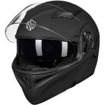 ILM Matte Black Flip up Modular Full Face Motorcycle Helmet Dual Visor LED DOT