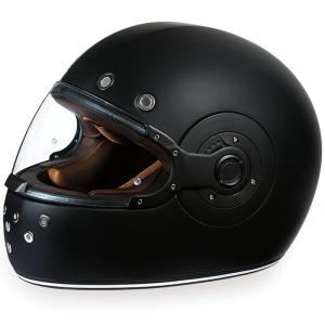 Daytona Retro DOT Approved Dull Black Full Face Motorcycle Helmet R1-B