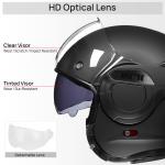 ILM Vintage Full Face Modular Motorcycle Helmet ATV UTV Adult 180 Flip up DOT