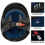 ILM Half Helmet Motorcycle Open Face Sun Visor Quick Release Buckle DOT 205V