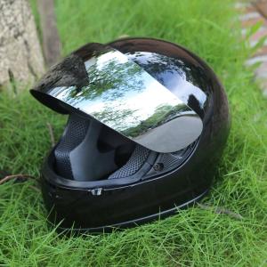 Mirror Shield Gloss Black Full Face DOT Adult Motorcycle Helmet Size M L XL US