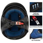 ILM Half Helmet Motorcycle Open Face Sun Visor Quick Release Buckle DOT 205V