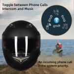 ILM USED Bluetooth Full Face Helmet Motorcycle 6 Riders Group Intercom DOT 953Pr