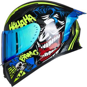 ILM Motorcycle Helmet Full Face with Mirrored&Clear Visors+2 Fins DOT Approved