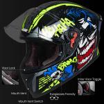 ILM Motorcycle Helmet Full Face with Mirrored&Clear Visors+2 Fins DOT Approved