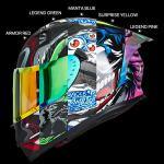 ILM Motorcycle Helmet Full Face with Mirrored&Clear Visors+2 Fins DOT Approved