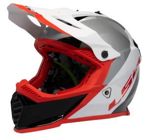 LS2 Offroad Gate Launch Full Face MX Motorcycle Helmet White/Red/Black S-3XL
