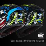 ILM Motorcycle Helmet Full Face with Mirrored&Clear Visors+2 Fins DOT Approved