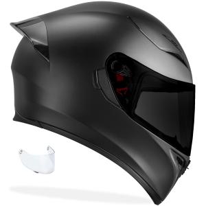 NEW Motorcycle Helmets DOT Full Face Matte Black + SHIELD OPTIONS - S M L XL XXL
