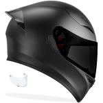 NEW Motorcycle Helmets DOT Full Face Matte Black + SHIELD OPTIONS - S M L XL XXL