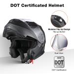 AHR RUN-M3 Modular Flip Up Helmet Full Face Dual Visor DOT Motorcycle Bike S
