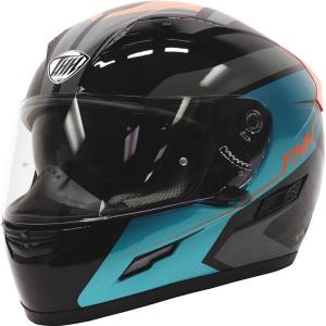 THH TS-80 Vision Full Face Helmet | Black/Cyan/Orange | DOT ; ECE 22-05