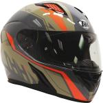 THH T810S Turbo Full Face Motorcycle Helmet | Grey/Tan/Orange | DOT ; ECE 22-06