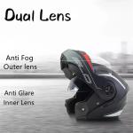 Dual Lens Flip Up Full Face Helmet Motocross Racing Modular Cascos Para Moto