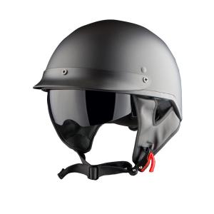 DOT 1Storm Motorcycle Half Face Helmet Mopeds Scooter Inner Visor Matt Black