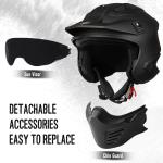 ILM Open Face 3/4 Motorcycle Half Helmet for Moped ATV Cruiser Scooter DOT