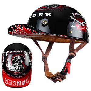DOT Retro Baseball Cap Motorcycle Half Helmet Open Scooter Motorcycle Helmet